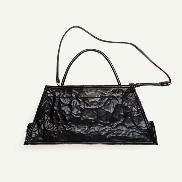 glenn martens h&m Handbags - NEW! H&M X Glenn Martens Faux Leather Shoulder Bag Black Crumpled Crossbody